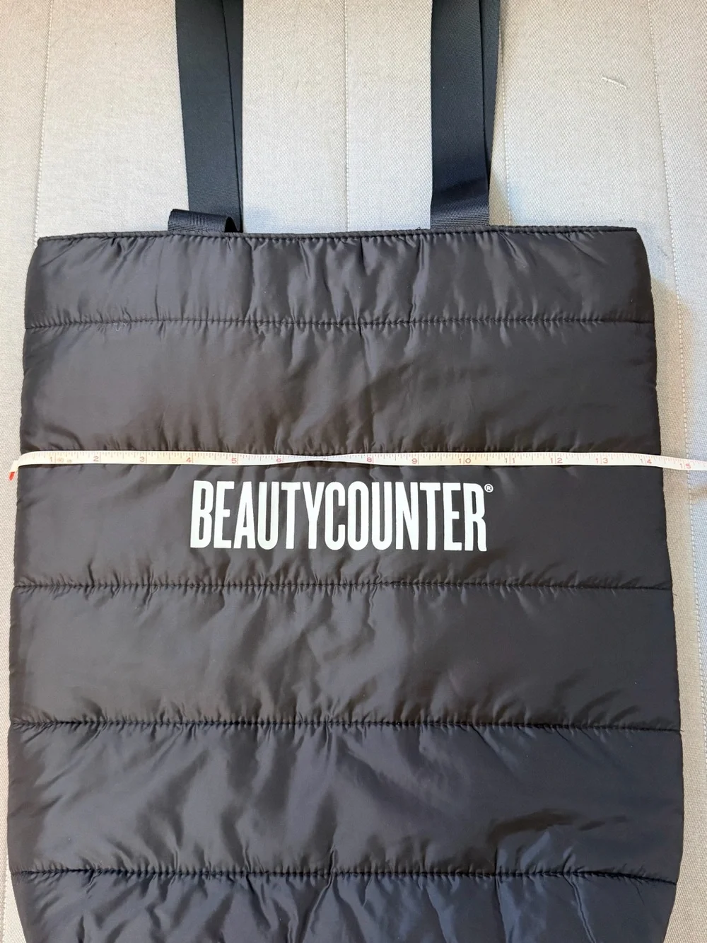 beautycounter Black Quilted Logo Tote